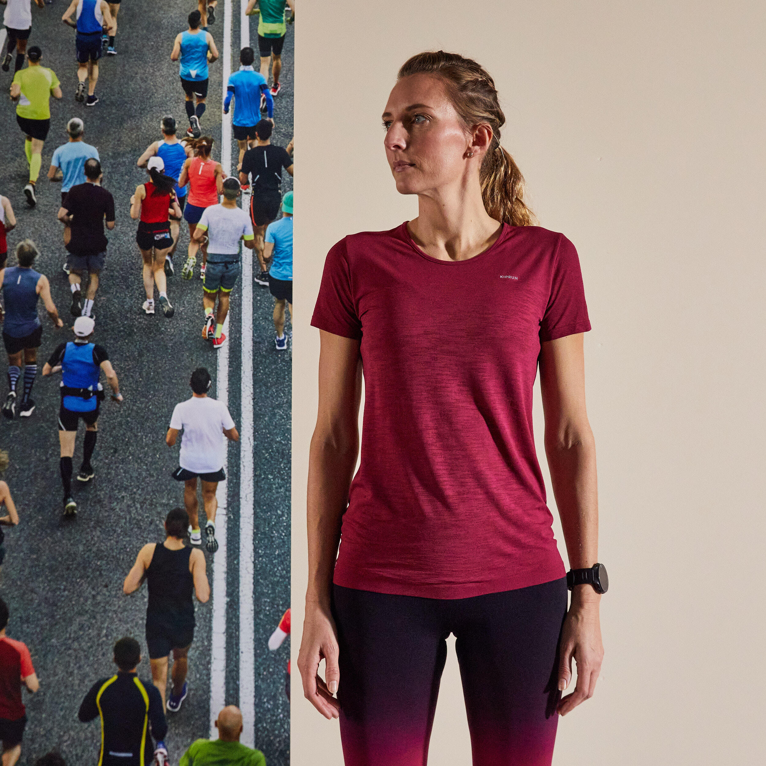 T-shirt running donna KIPRUN CARE corallo KIPRUN | DECATHLON