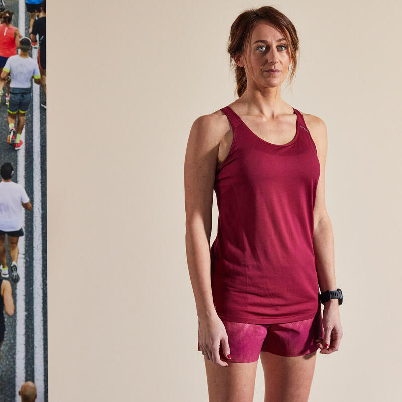 DÉBARDEUR RUNNING FEMME AVEC BRASSIÈRE INTÉGRÉE KIPRUN CARE BORDEAUX