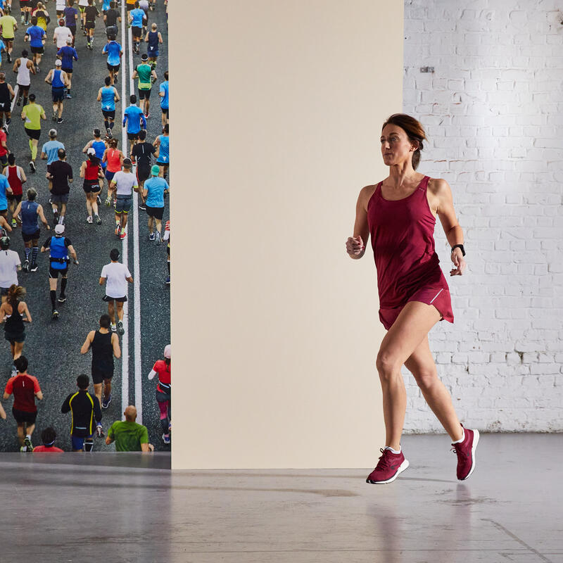Hardloopshort voor dames Light bordeaux roze print