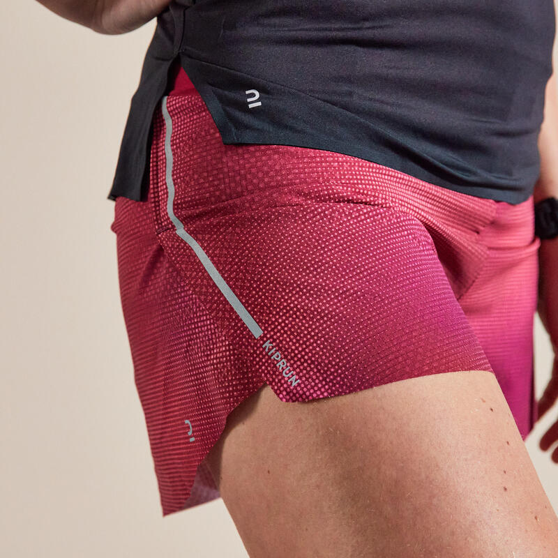 Hardloopshort voor dames Light bordeaux roze print