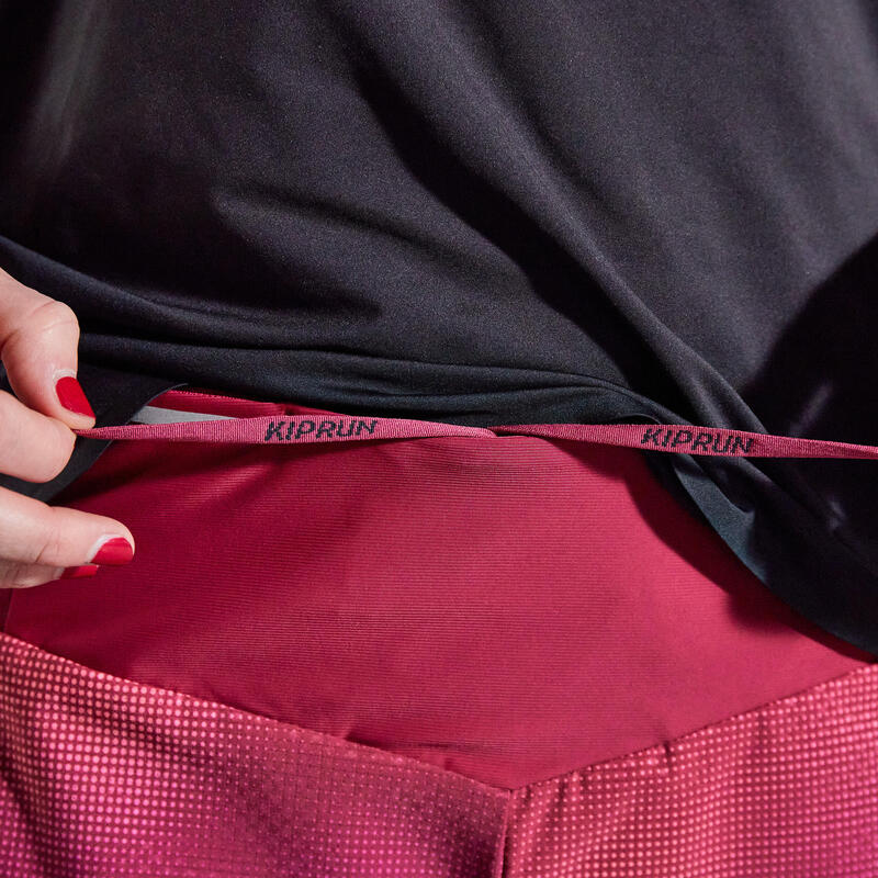 Hardloopshort voor dames Light bordeaux roze print