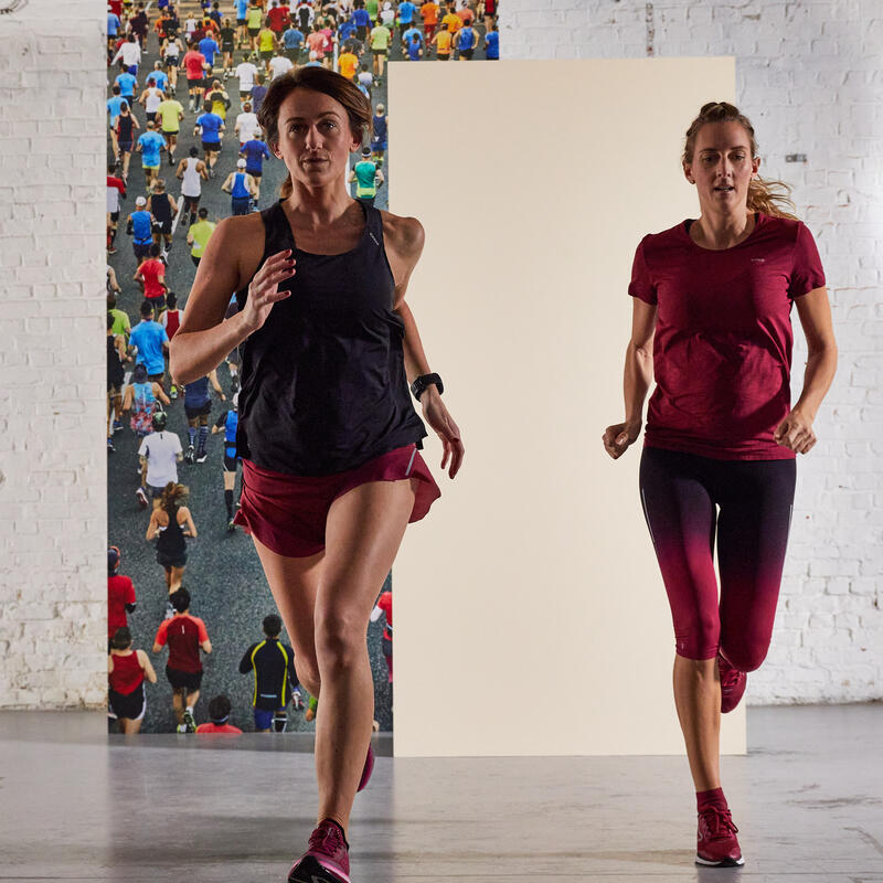 Hardloopshort voor dames Light bordeaux roze print
