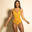 Women's Aquafit 1-piece Swimsuit Ines - Mustard