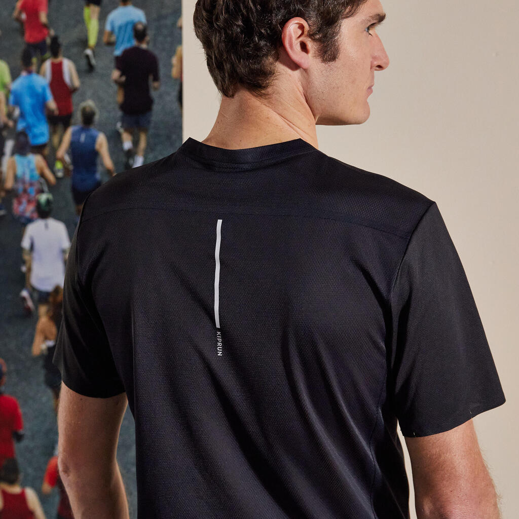 Men's Running Breathable T-Shirt Kiprun Light - limited edition black red