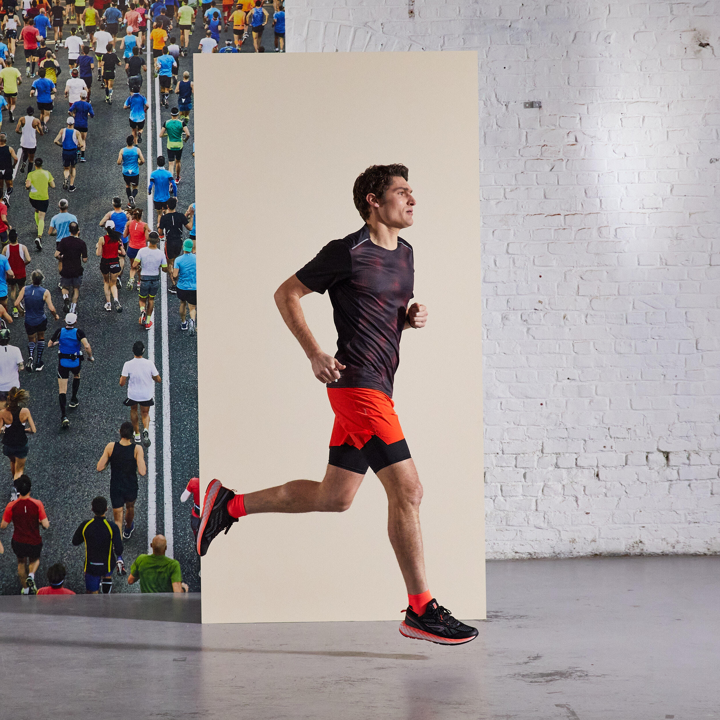 Short en de running Homme KIPRUN Run 500 Confort Rouge