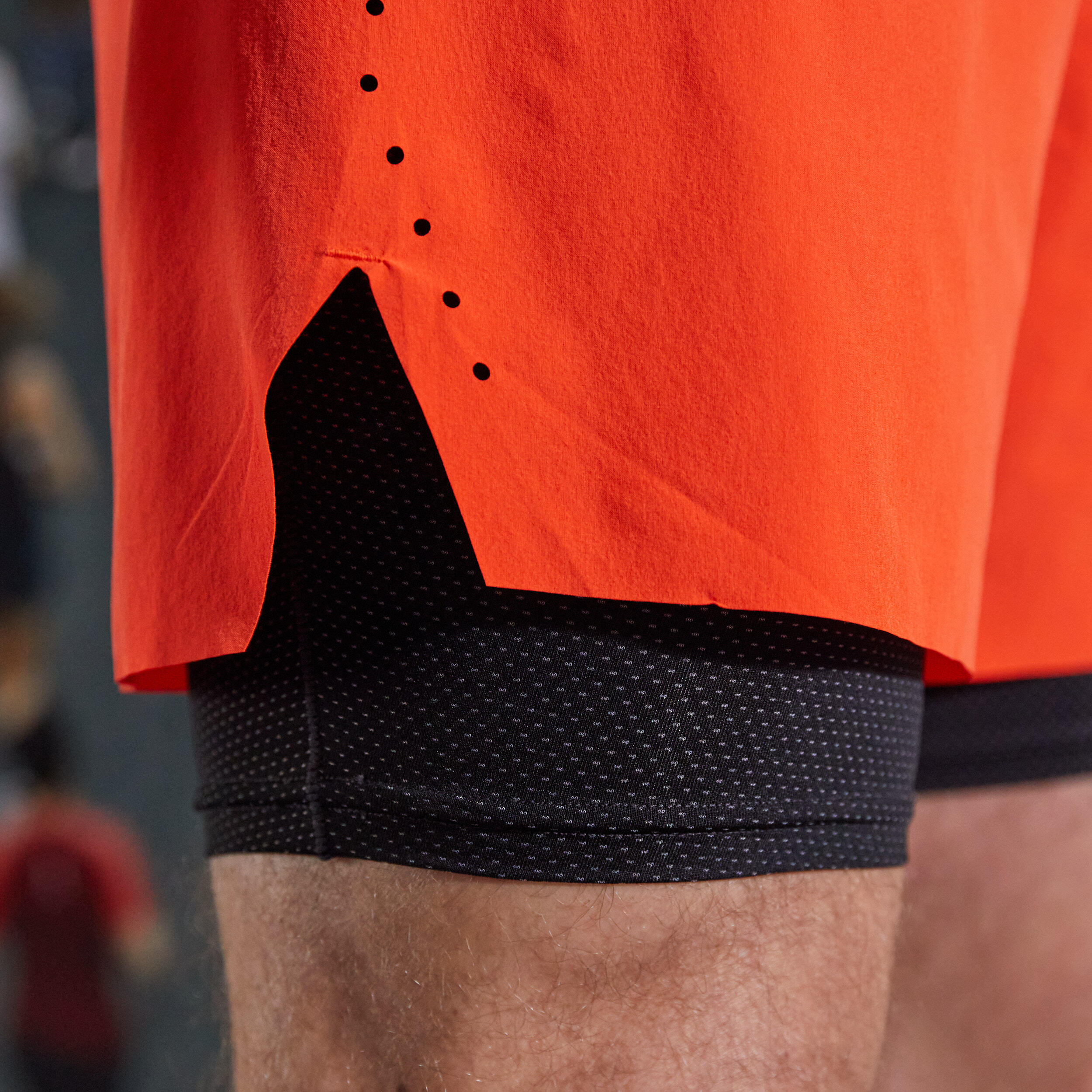 Men's Running 2-in-1 Tight Shorts - red black 5/7
