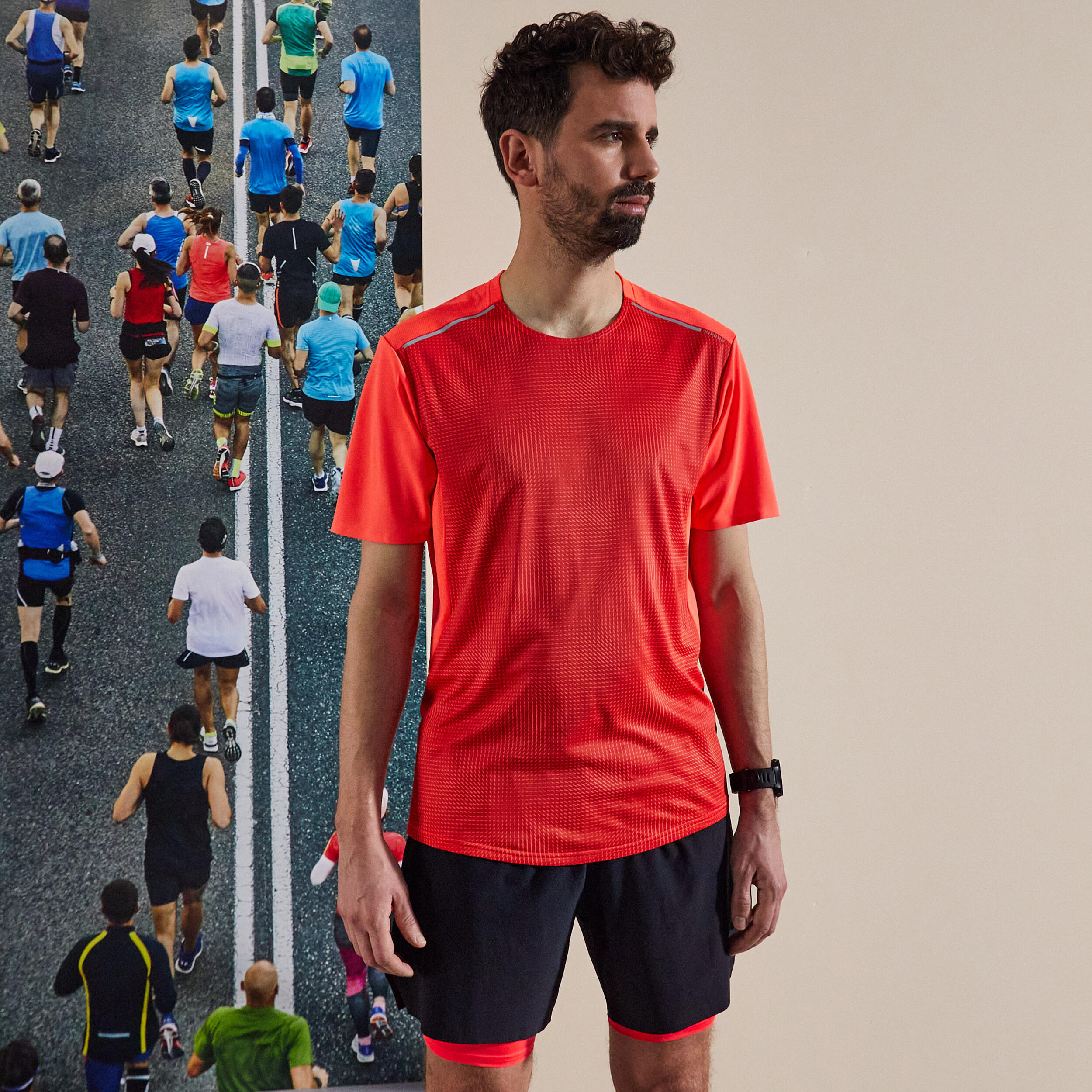 Tricou Respirant Alergare pe asfalt Kiprun Light Ediție limitată Roșu Bărbaţi
