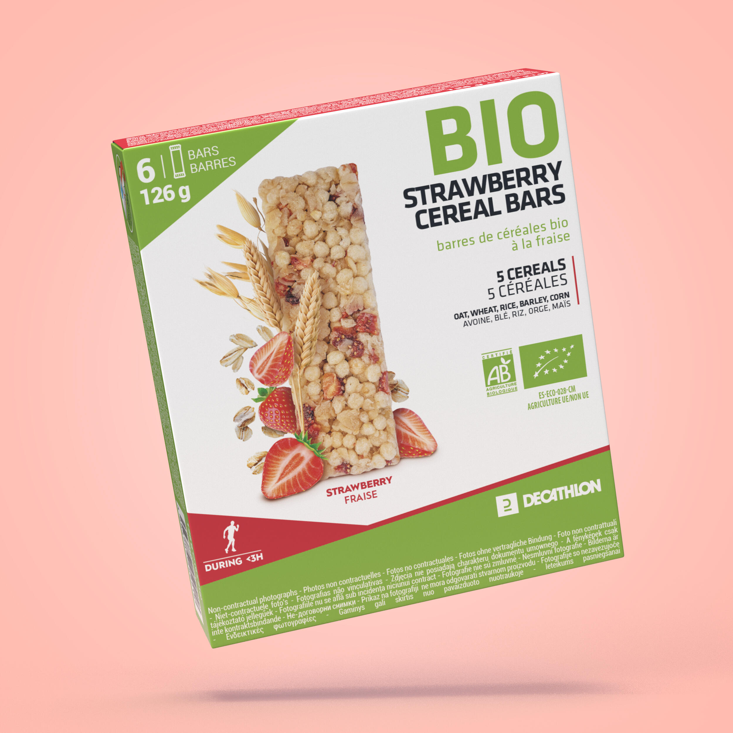 Baton cereale Bio cu Căpșuni 6 x 21 g Baton Nutritie