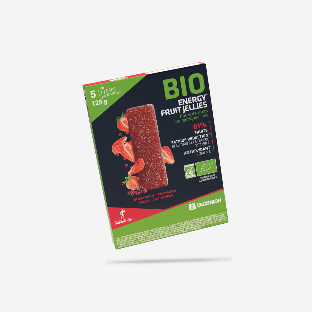 Energetické bio ovocné želé jahoda brusnice 5 × 25 g