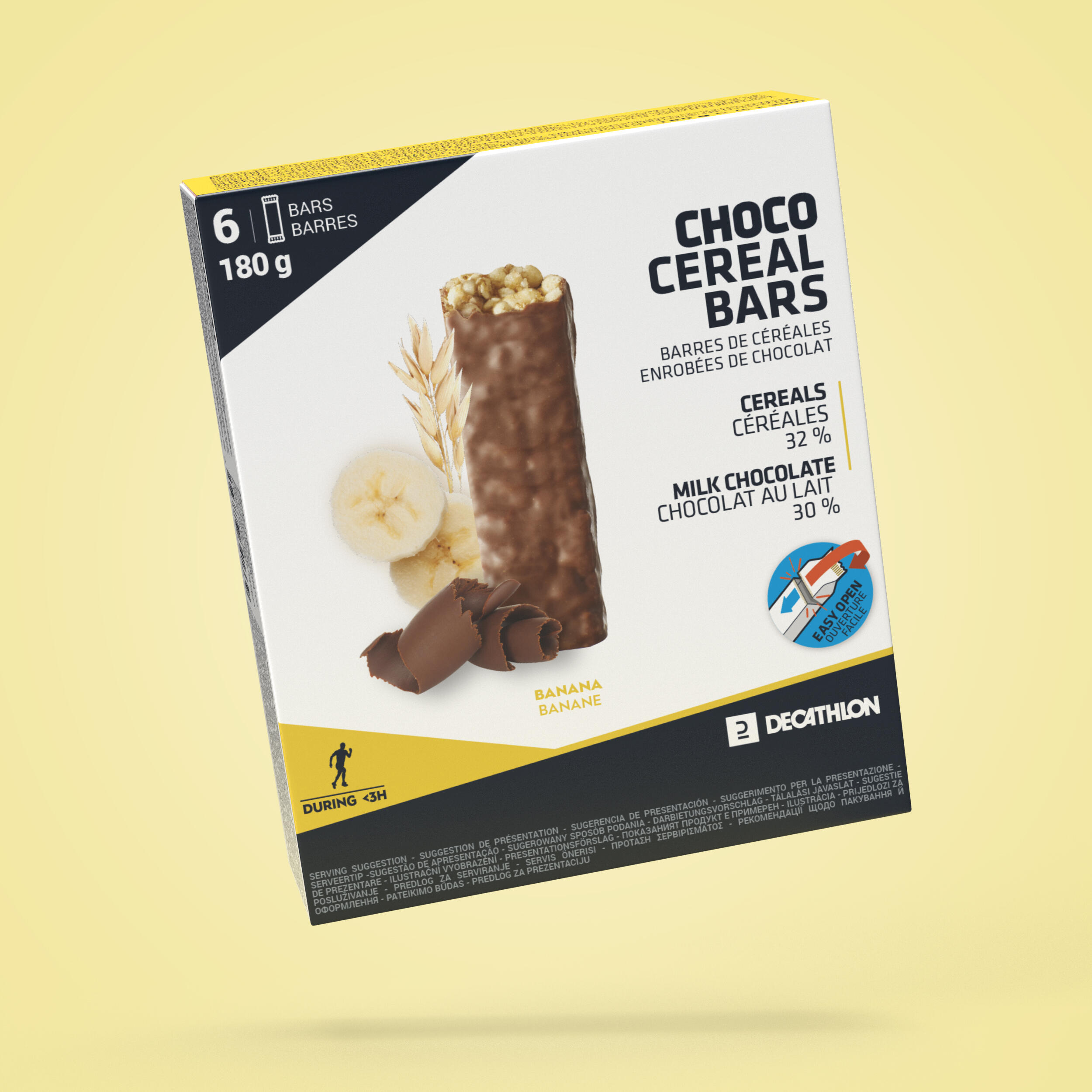 Baton de Cereale cu Banane Învelit în Ciocolată 6+2 decathlon.ro Nutritie
