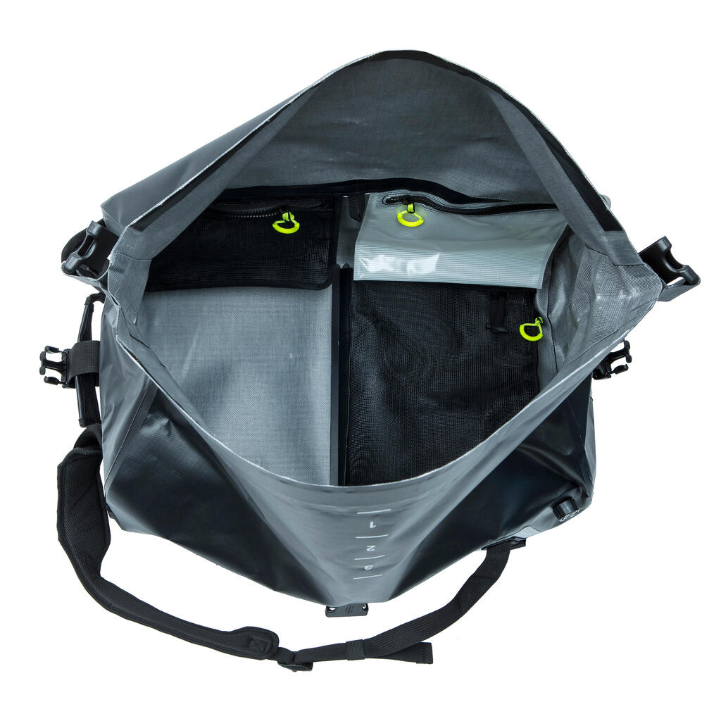 Reisetasche Sporttasche wasserdicht 60 L gelb/schwarz