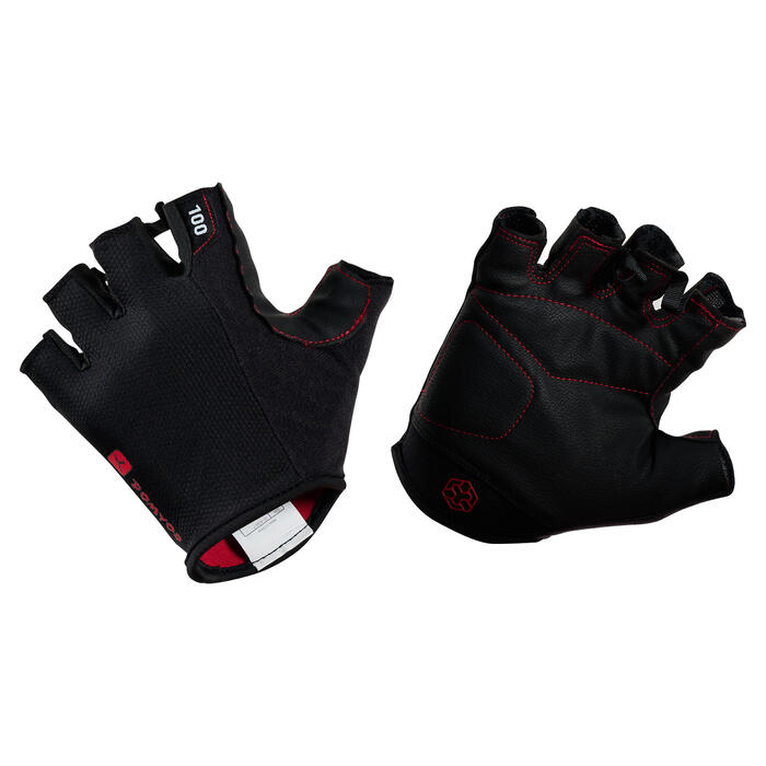100 Weight Training Gloves Black/Red