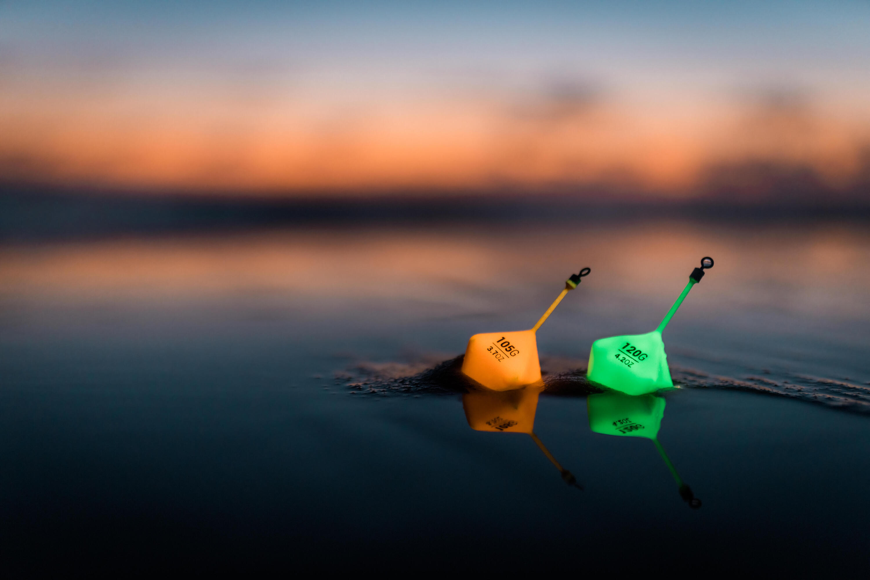 Glow in the Dark Orange Silicone Pyramid Sinker for surfcasting 6/6