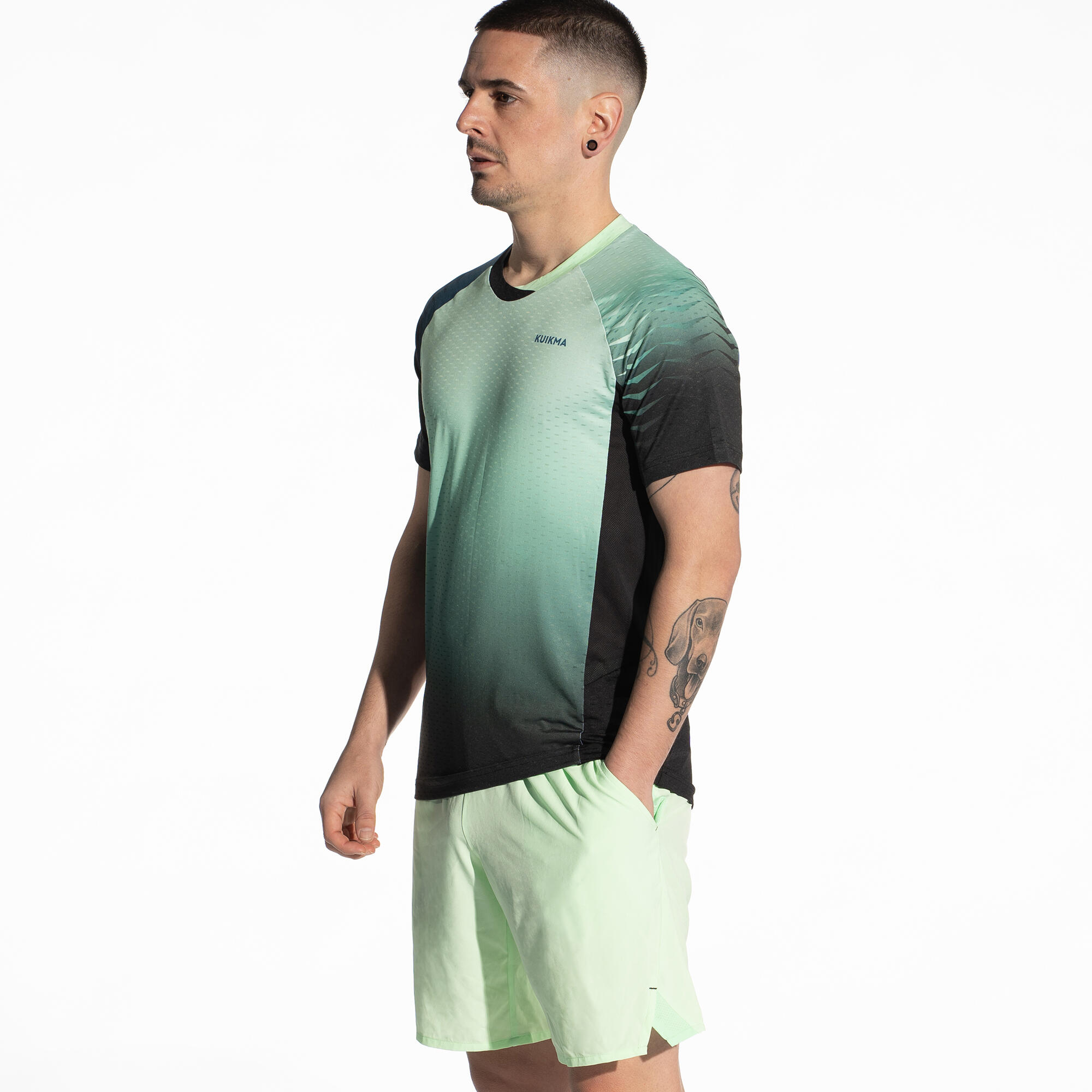 Men's Technical Short-Sleeved Padel T-Shirt 900 - Green 6/8