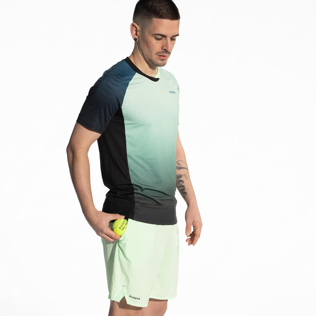 Vīriešu padel tenisa funkcionāls īspiedurkņu T krekls “Kuikma 900”, zaļš