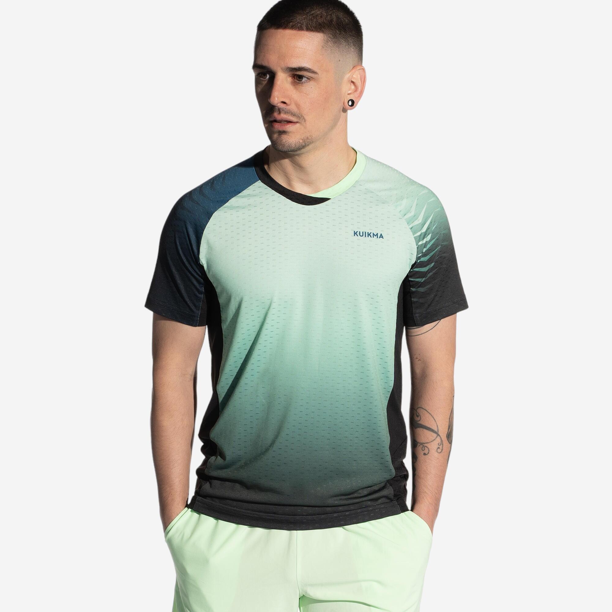 Tricou cu guler rotund Respirant Padel PTS900 Verde Bărbați KUIKMA decathlon.ro