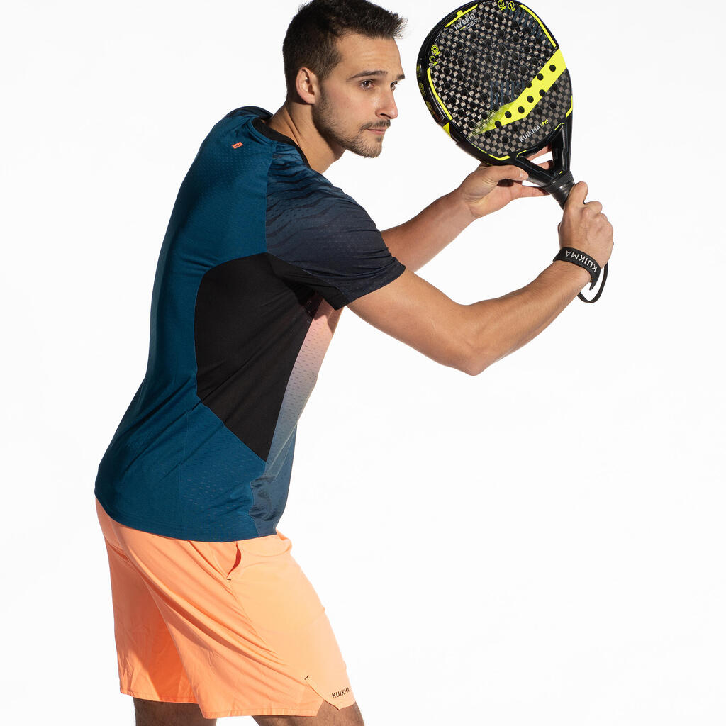 Majica kratkih rukava za padel Kuikma 900 muška sivo-crna