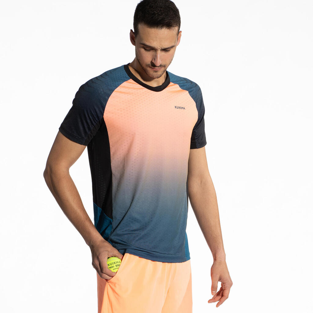 Majica kratkih rukava za padel Kuikma 900 muška sivo-crna