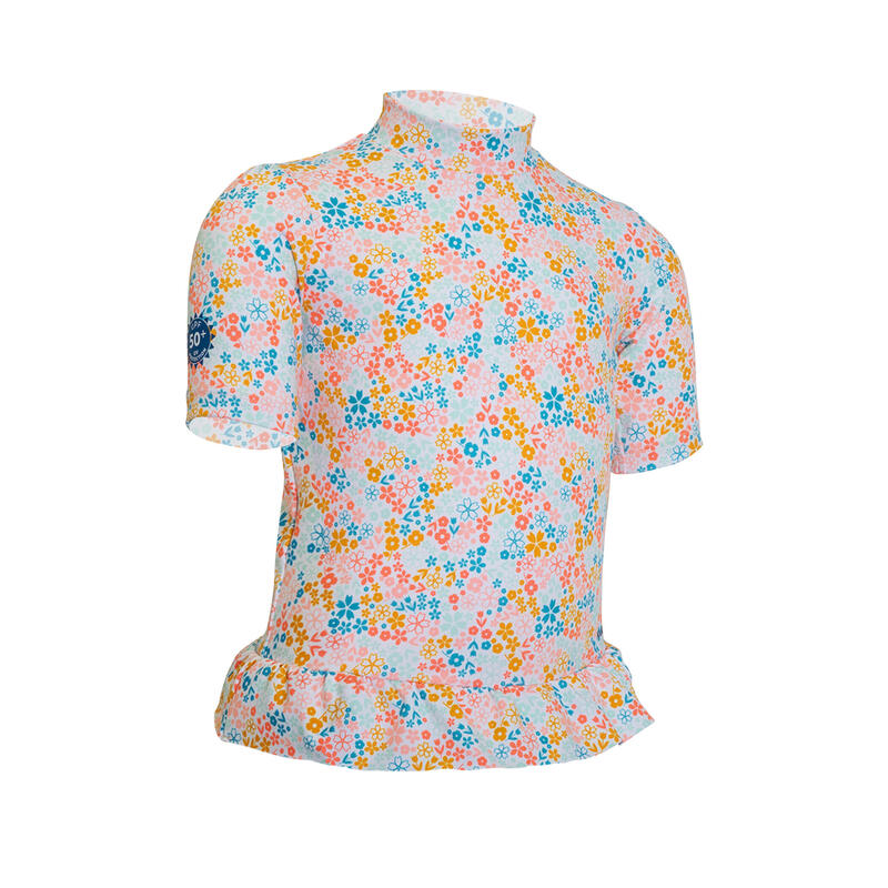 Baby Short-Sleeved Anti-UV T-shirt - with Flower Print