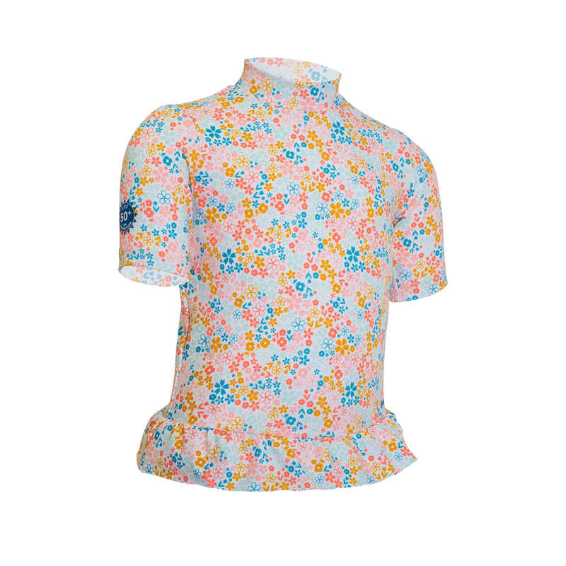 UV-Shirt kurzarm Baby UV-Schutz 50+ Blumenprint