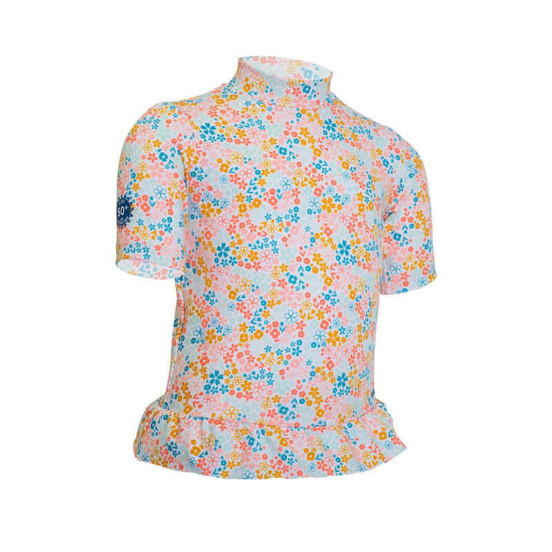 Maglia anti-UV baby bambina fiori 