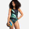 WOMEN'S ONE-PIECE WATER POLO SWIMSUIT - EAGLE GREEN