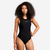 MAILLOT BAIN 1 PIÈCE WATER POLO FEMME UNI NOIR