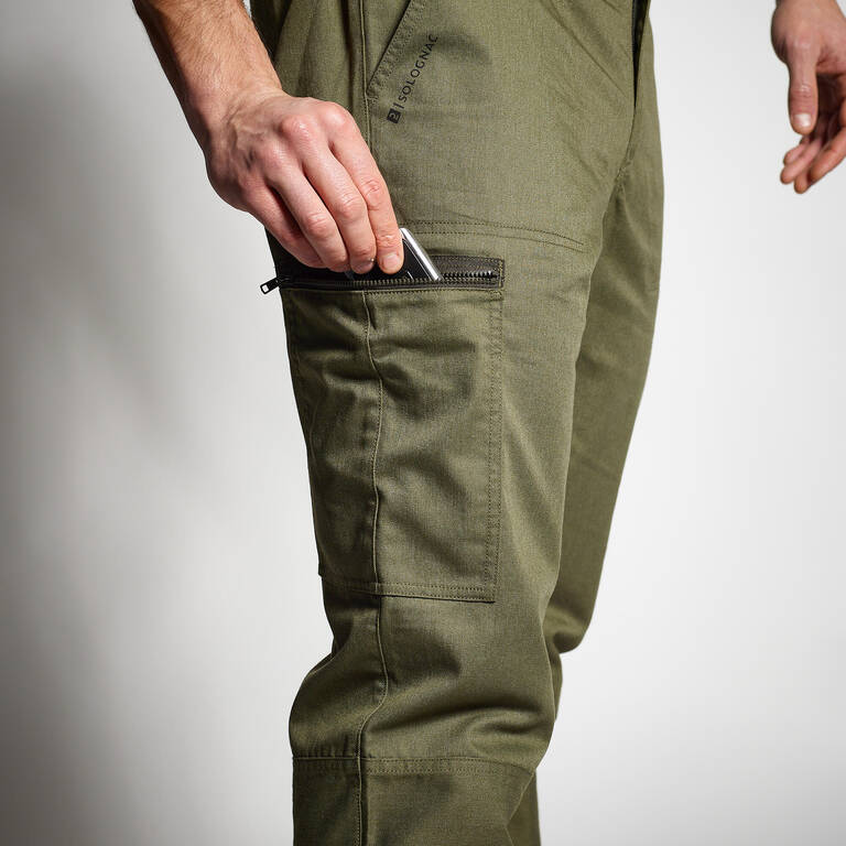 Men's Regular Trousers - Steppe 100 green