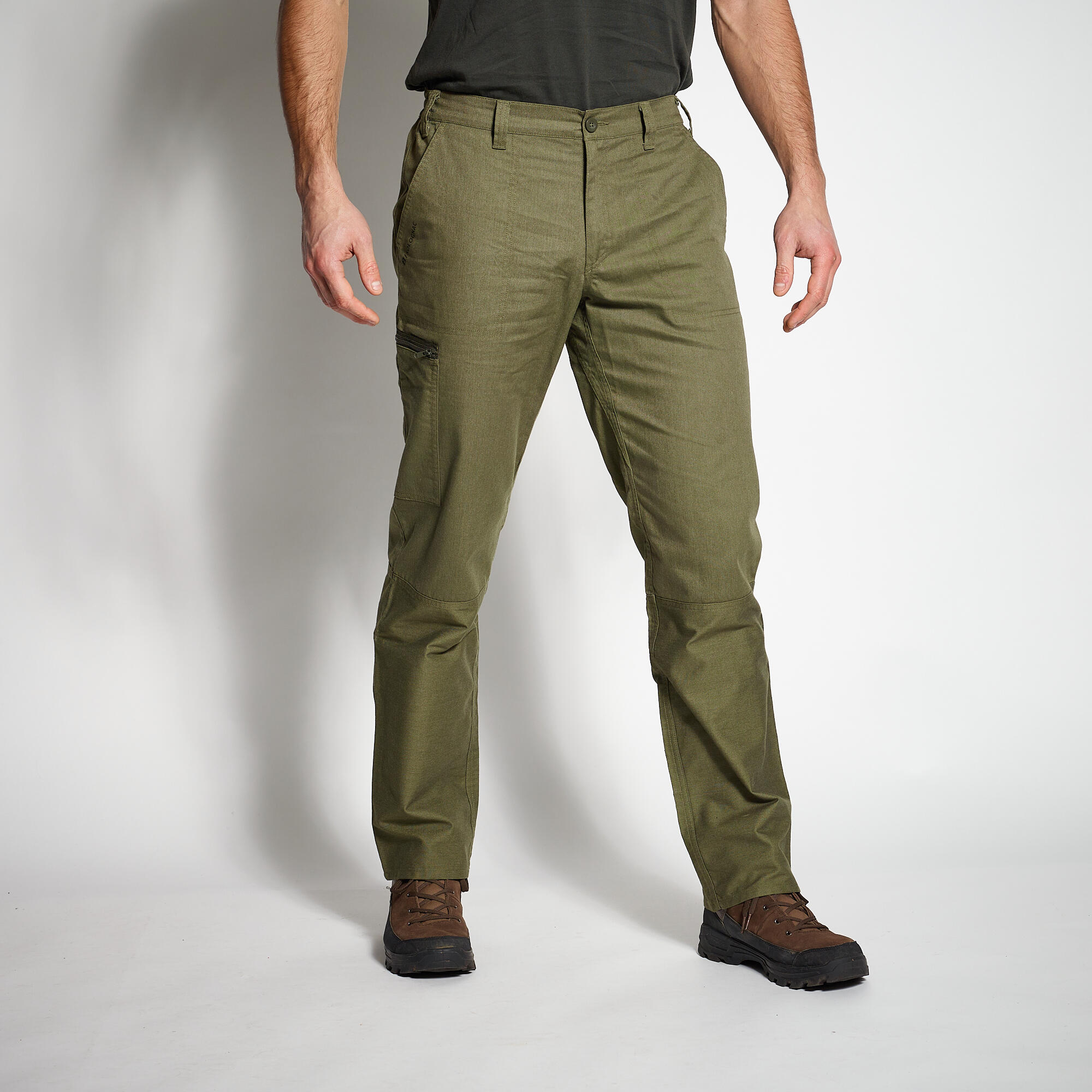 Men's Regular Trousers - Steppe 100 green