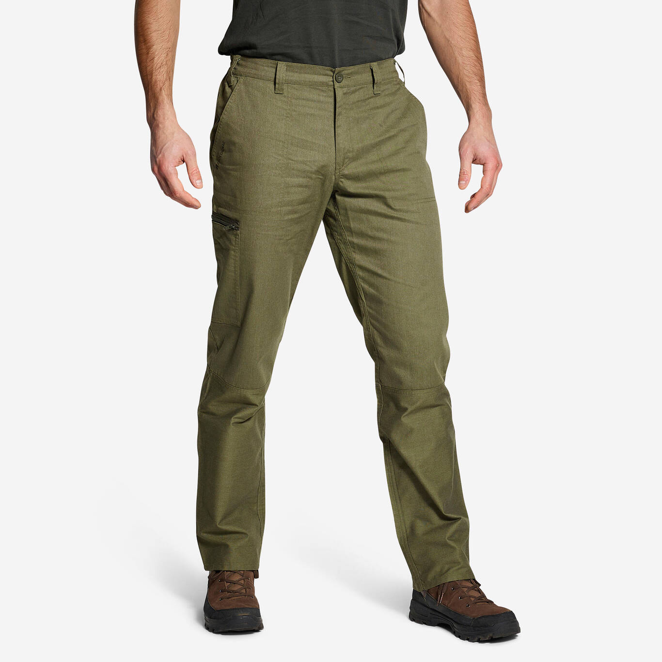 Men's Regular Trousers - Steppe 100 green