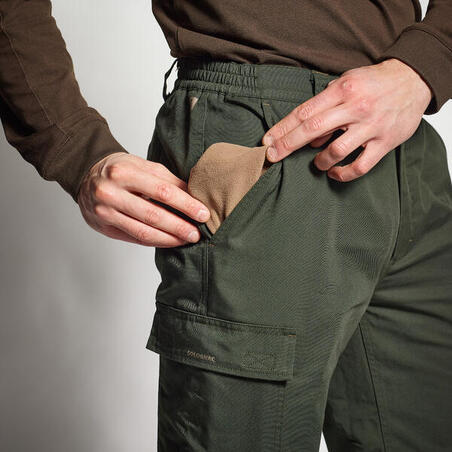 Zelene tople pantalone za lov 100
