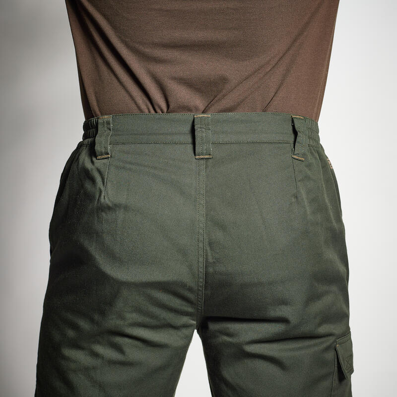 Pantalón De Caza Hombre Solognac 100 Verde Cálido Polar Silencioso