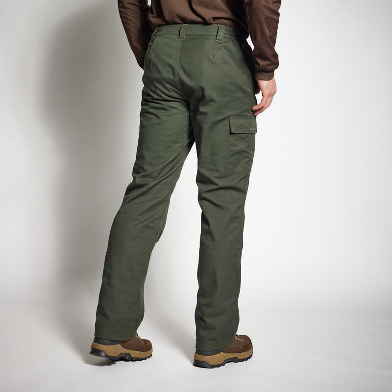 Pantalón De Caza Hombre Solognac 100 Verde Cálido Perlante