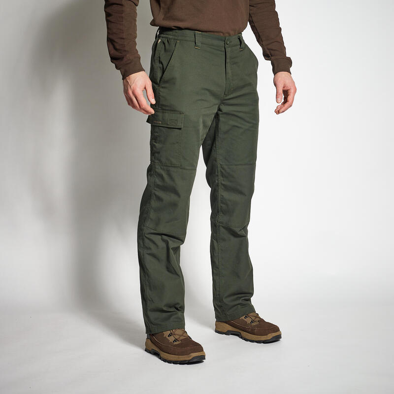 Pantalón De Caza Hombre Solognac 100 Verde Cálido Perlante