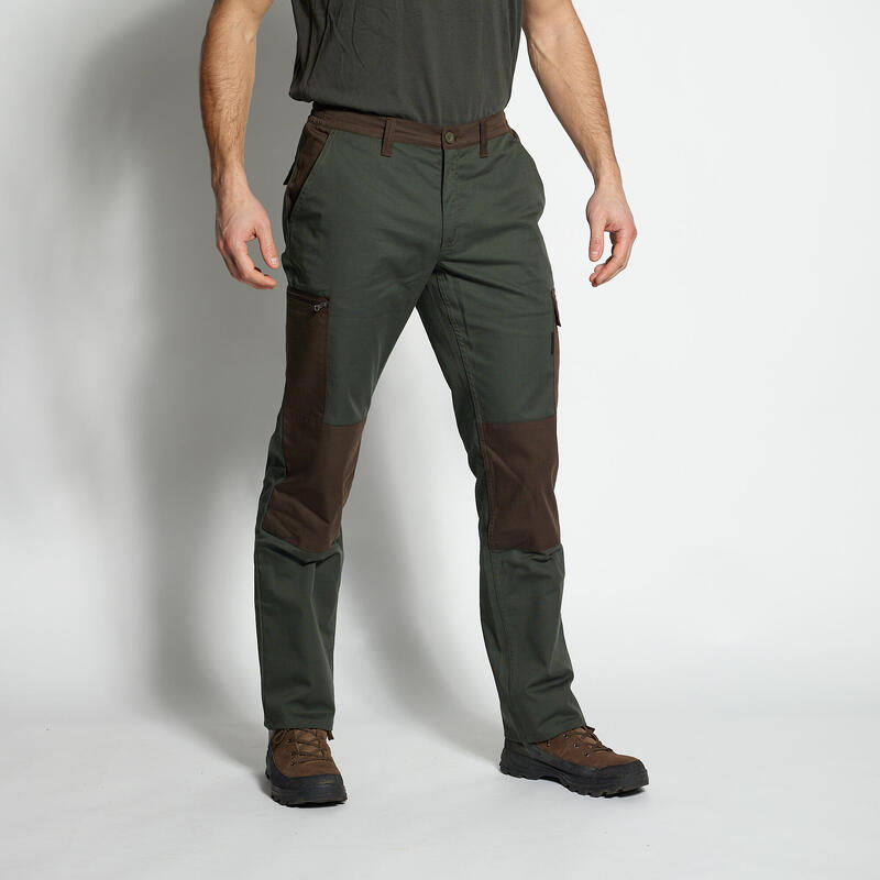Pantalon 300 Stepă regular verde-maro bărbați 