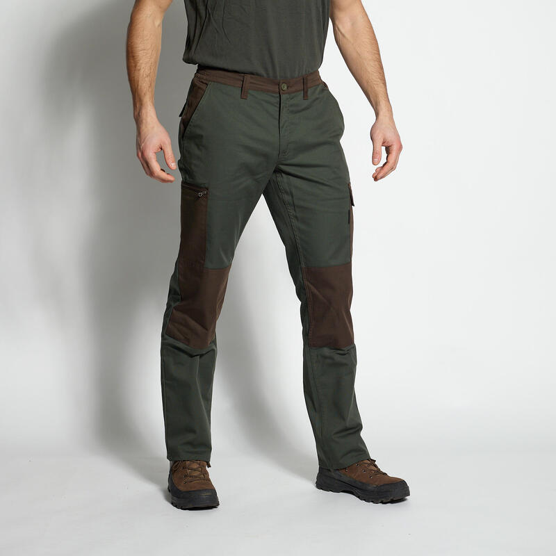 Pantalón Cargo Hombre Solognac Steppe 300 Verde Resistente Multibolsillos Regula