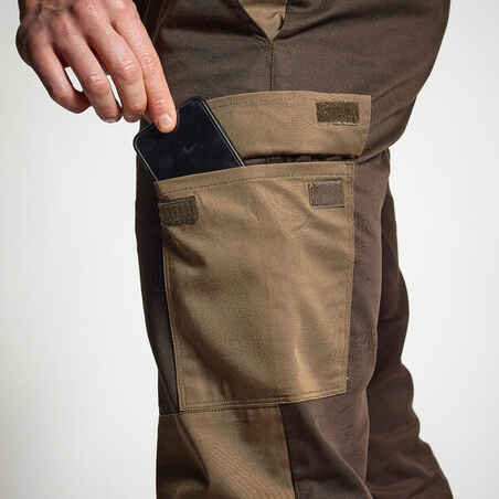 Men’s Regular Trousers - Steppe 300 two-tone light brown and dark brown