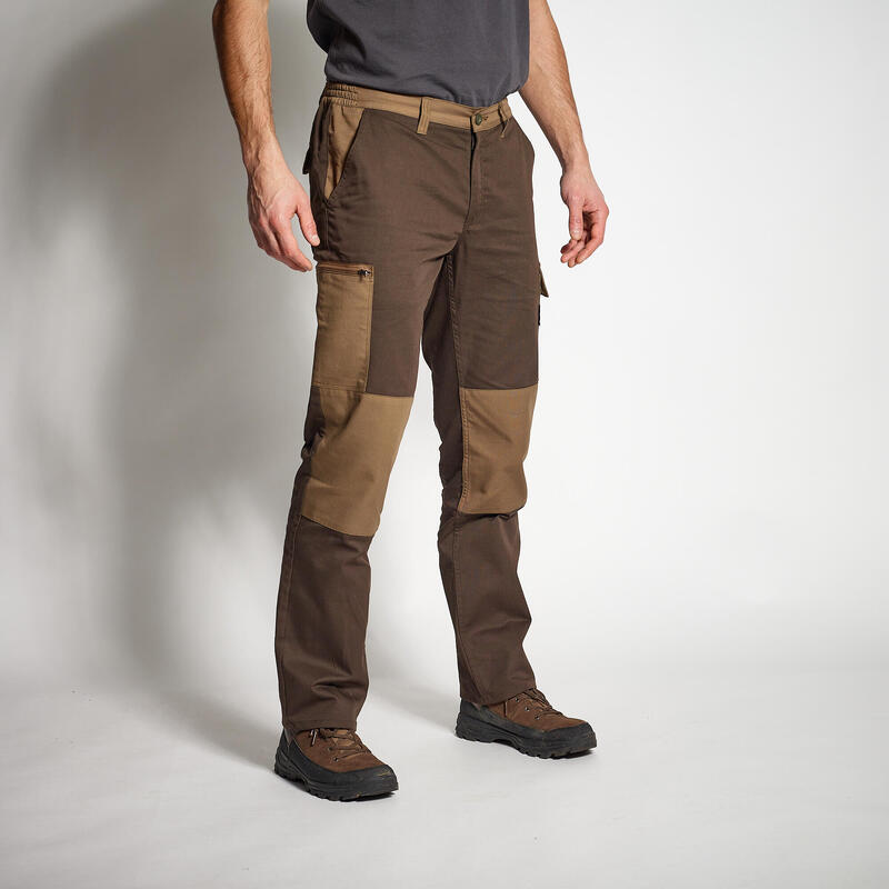 Men’s Regular Trousers - Steppe 300 two-tone light brown and dark brown
