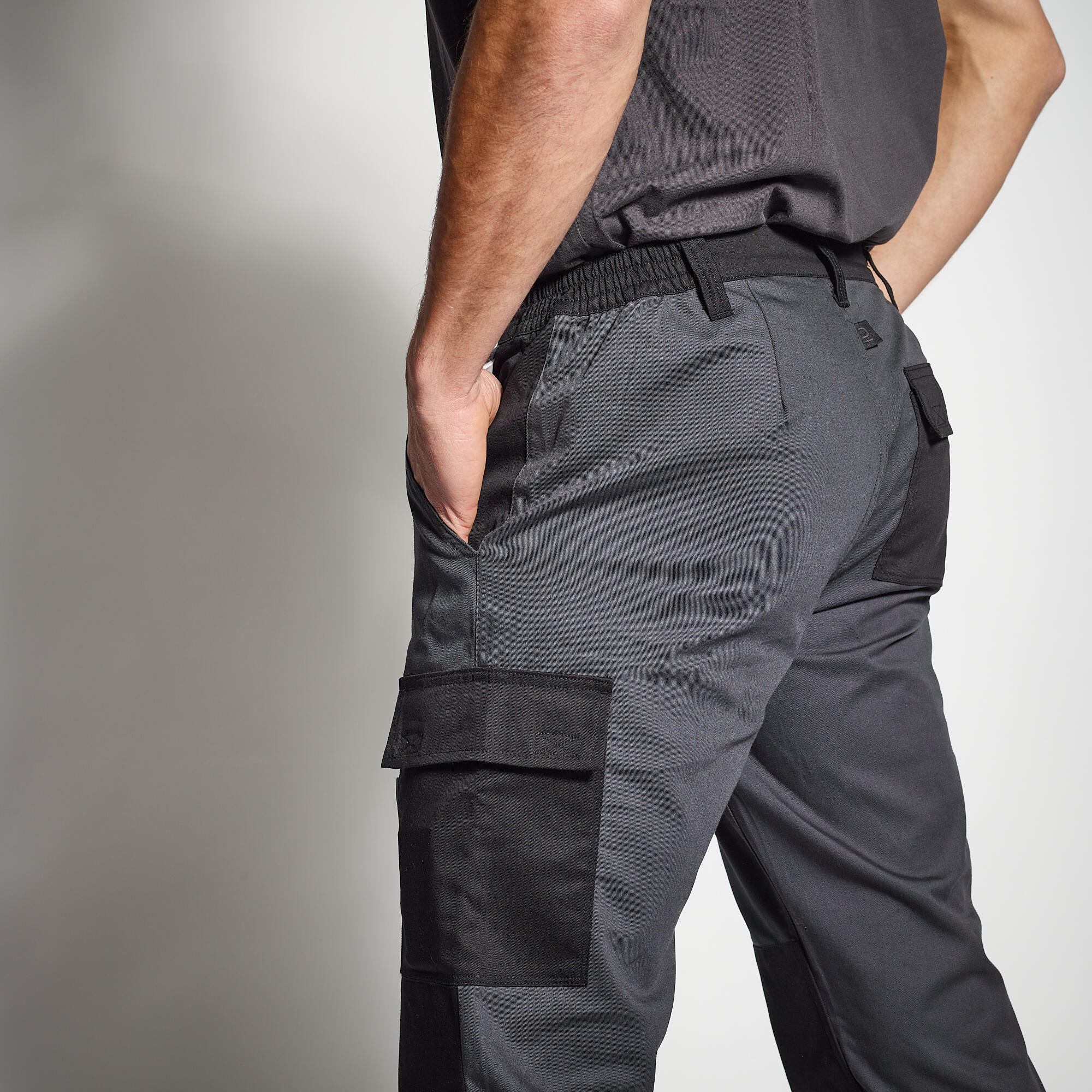 ROBUST CARGO TROUSERS STEPPE 300 TWO-COLOUR - GREY AND BLACK 3/6