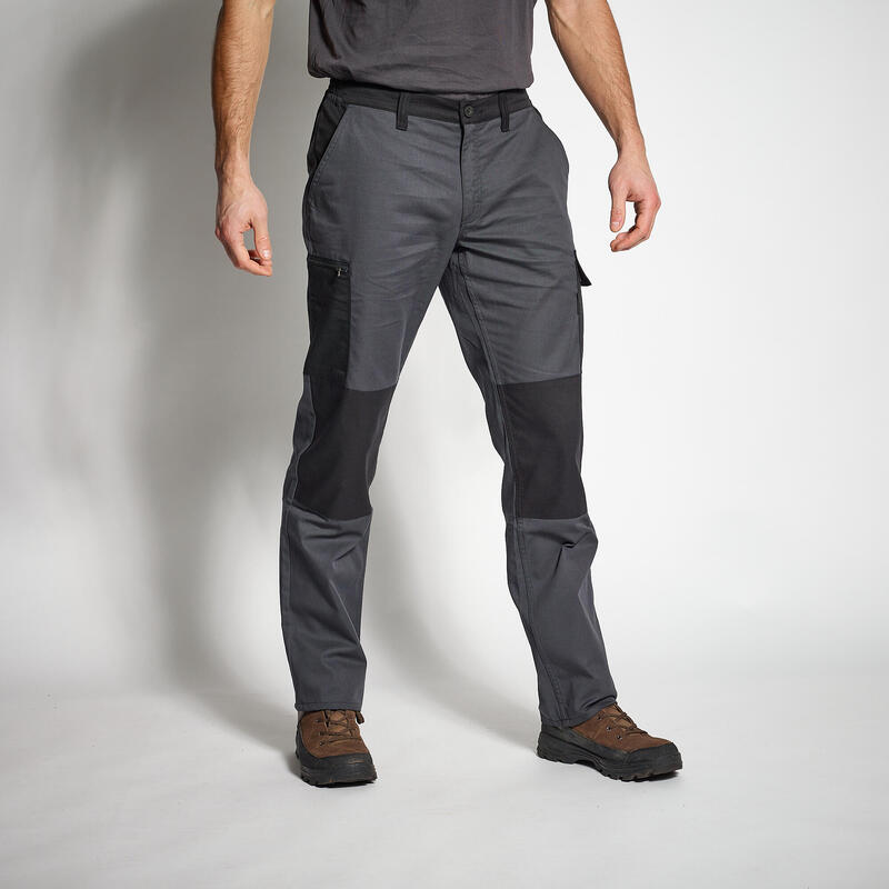 Pantalon cargo résistant steppe 300 gris chiné