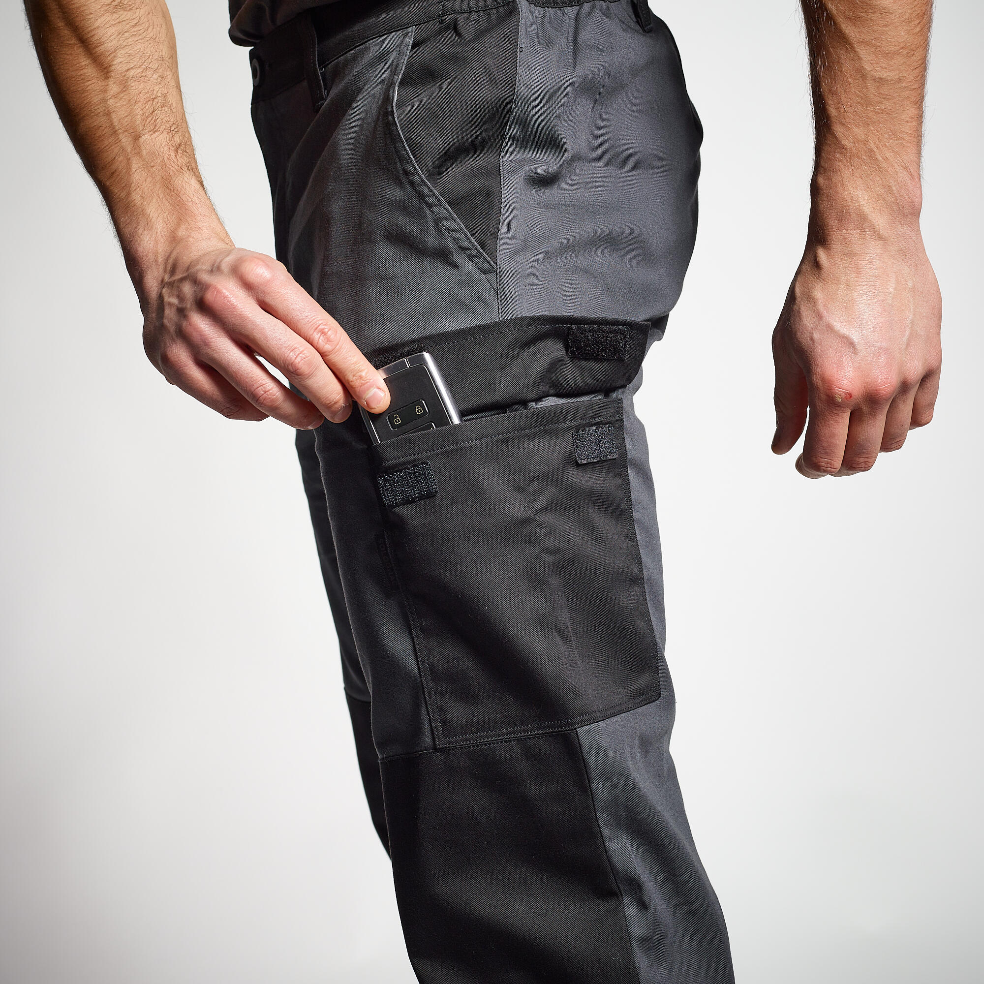 ROBUST CARGO TROUSERS STEPPE 300 TWO-COLOUR - GREY AND BLACK 5/6