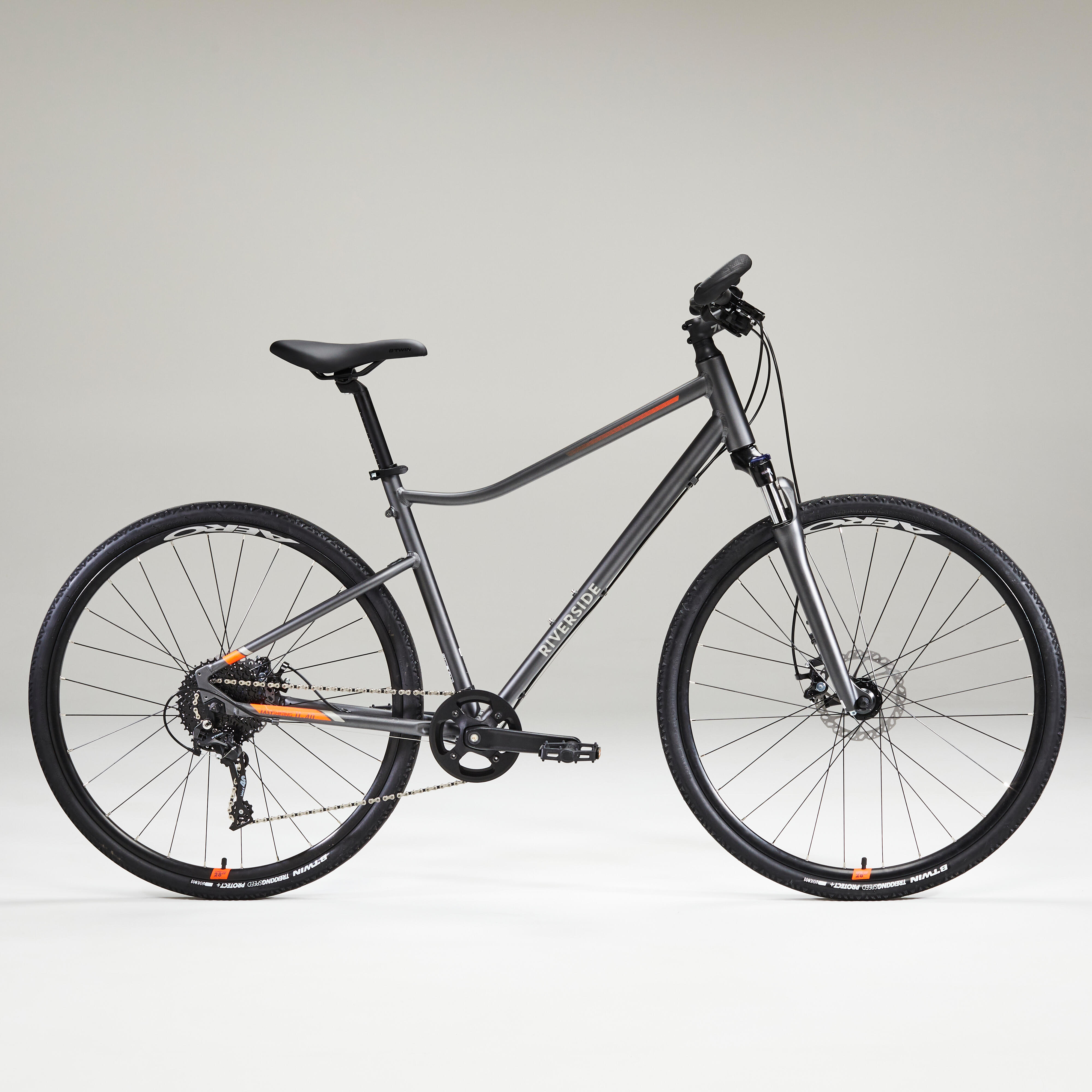 Vélo hybride - Riverside 700 gris/orange - RIVERSIDE