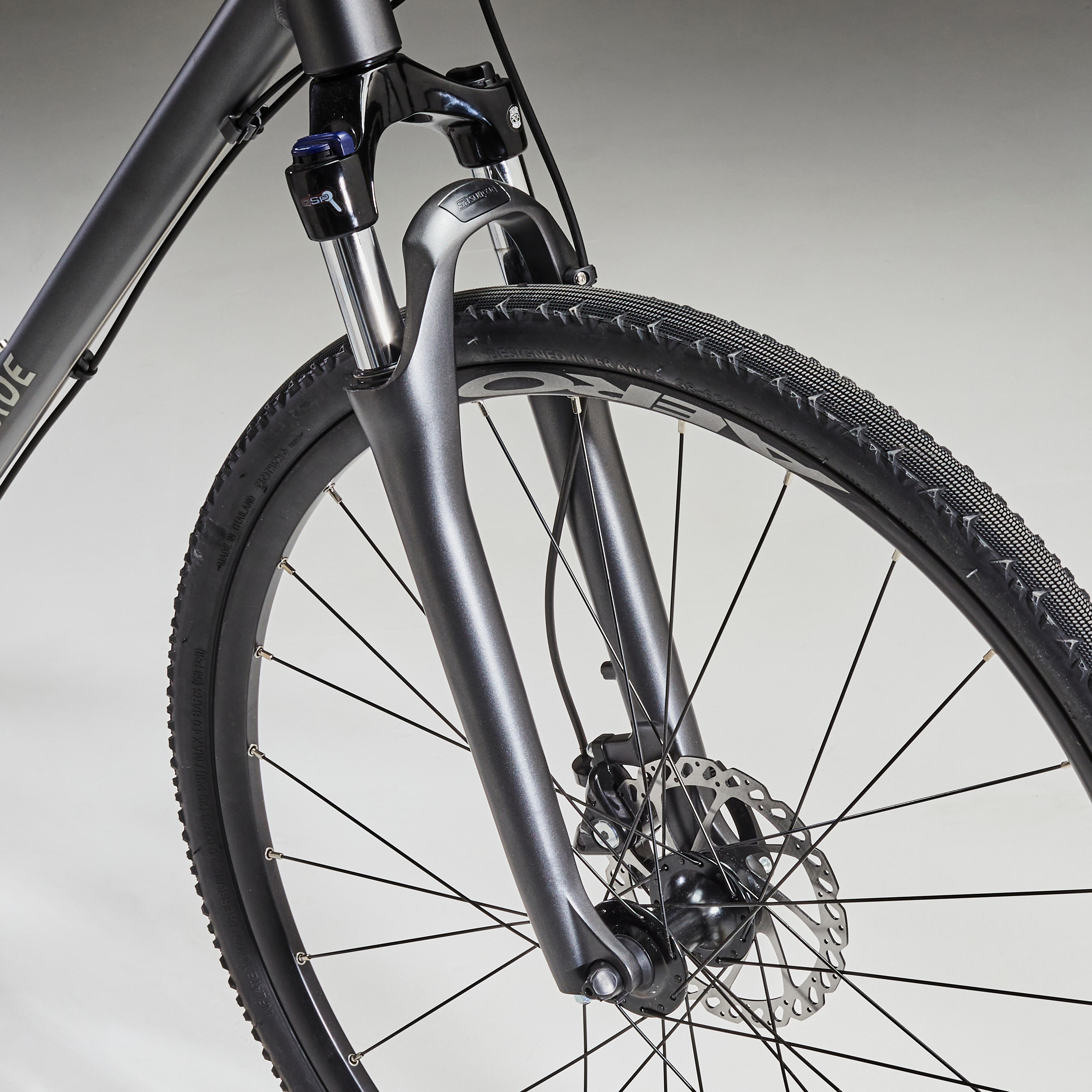 Hybrid Bike Riverside 700 Grey Orange RIVERSIDE Decathlon