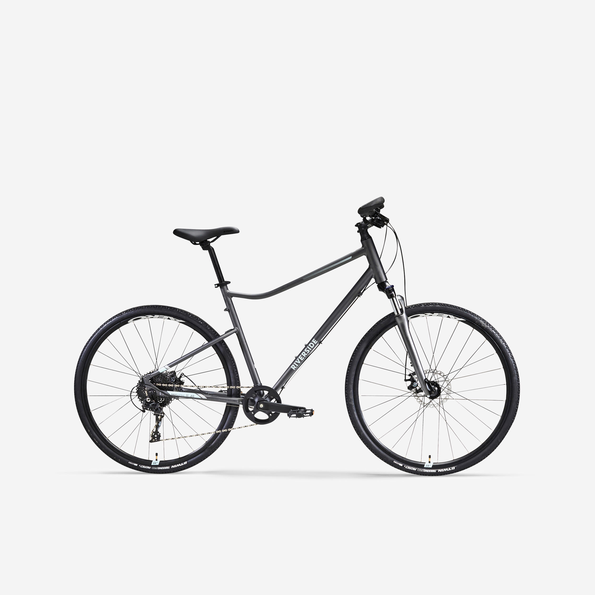 RIVERSIDE Hybrid Bike Riverside 700 - Grey/Sea Green