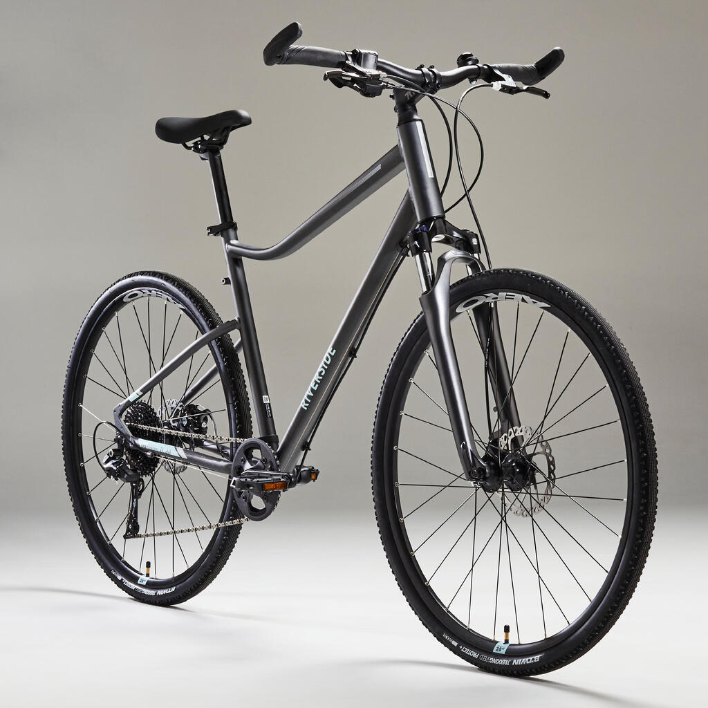 Hybrid Bike Riverside 700 - Grey/Orange