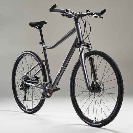 Υβριδικό ποδήλατο Riverside 700 - Γκρι / Πράσινο της θάλασσας