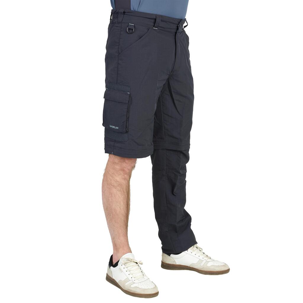 Fishing convertible trousers UPF50+ Men's - FT 500 ANTI-UV grey