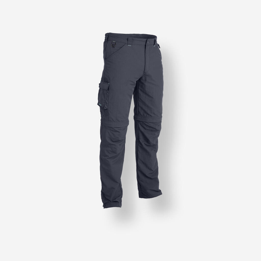 Sive moške prilagodljive ribiške hlače 500 z UV-zaščito 