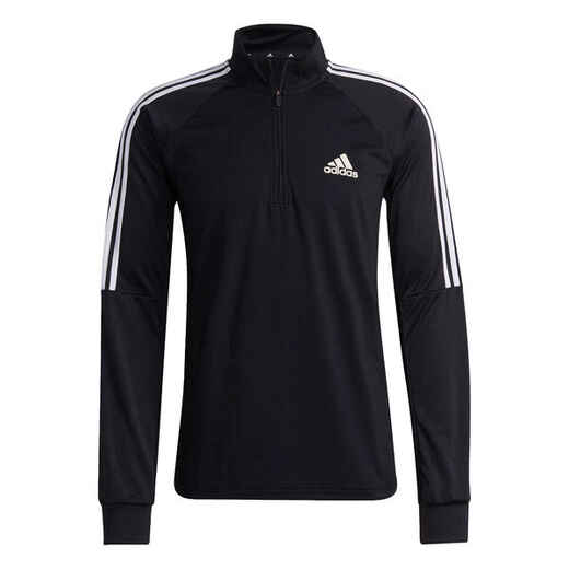 Trainingsjacke Fussball Adidas Sereno 1/4-Zip 3 Streifen schwarz