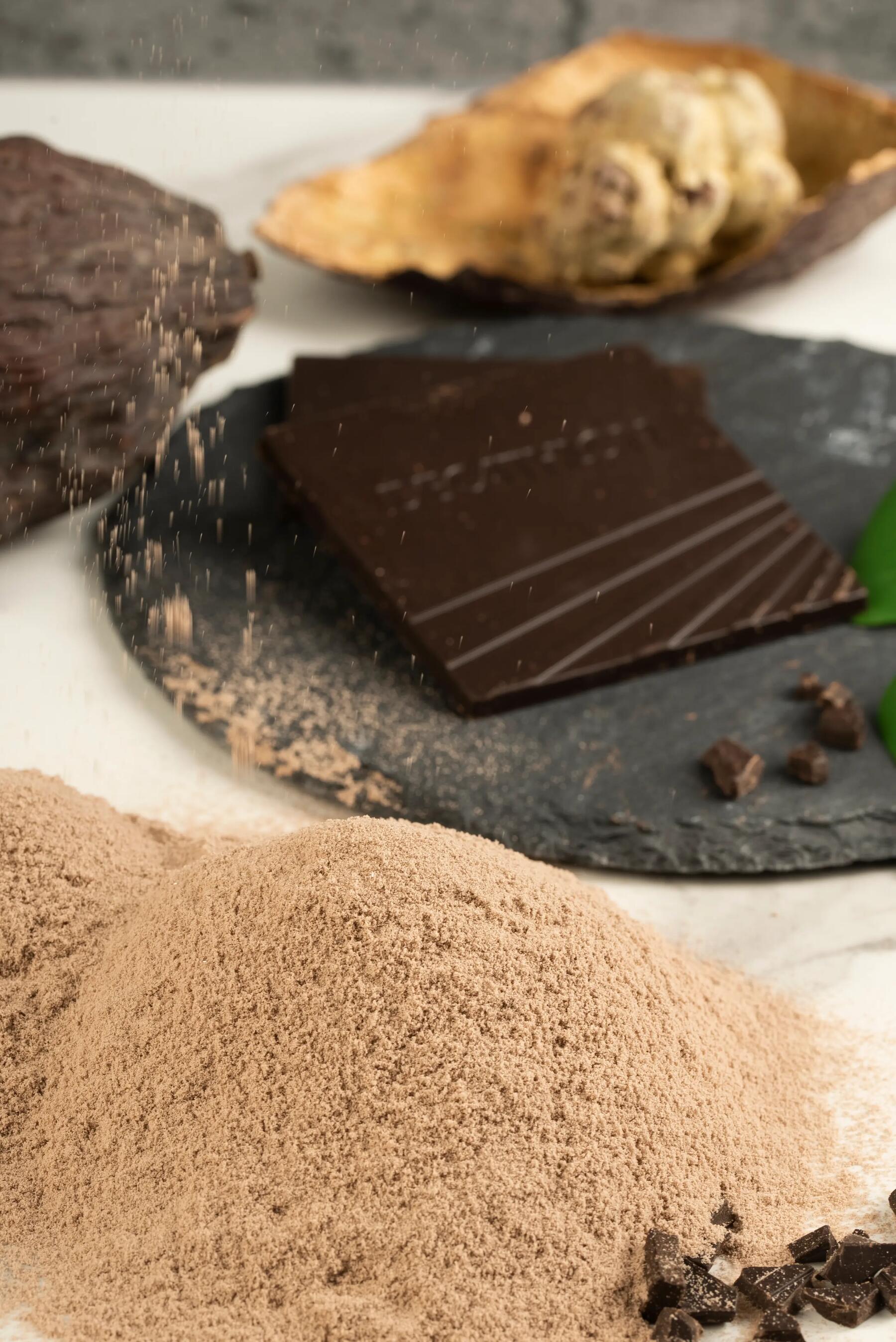 Chocolate cake and kiwi